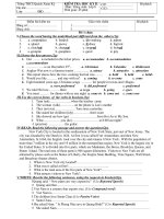 đề kiểm tra học kì 2 môn tiếng anh lớp 8 