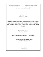 Nghiên cứu ứng dụng ảnh vệ tinh spot 5 trong thành lập bản đồ hiện trạng rừng phục vụ công tác điều tra, kiểm kê rừng tại xã dương sơn, huyện na rì, tỉnh bắc cạn 