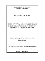 Nghiên cứu sự hài lòng của khách hàng đối với chất lượng dịch vụ internet của công ty viễn thông viettel (tt) 