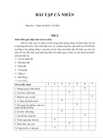 Bài tập cá nhân đánh giá 10 điểm ghi nhận tính cách cá nhân