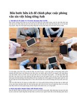 Bốn bước hữu ích để chinh phục cuộc phỏng vấn xin việc bằng tiếng Anh