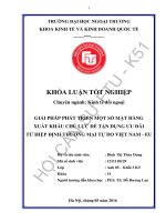 GIẢI PHÁP PHÁT TRIỂN MỘT SỐ MẶT HÀNG XUẤT KHẨU CHỦ LỰC ĐỂ TẬN DỤNG ƯU ĐÃI TỪ HIỆP ĐỊNH THƯƠNG MẠI TỰ DO VIỆT NAM  EU