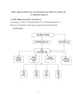 THỰC TRẠNG CÔNG TÁC TUYỂN DỤNG TẠI CÔNG TY CP đầu tư VÀ THƯƠNG MẠI 