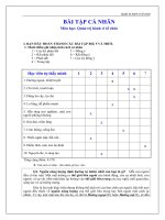 Báo cáo cá nhân về tính cách trong hành vi ứng xử 