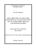 Hoàn thiện công tác phát triển nguồn nhân lực tại ngân hàng TMCP đầu tư và phát triển việt nam chi nhánh quảng bình (tt) 