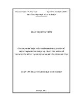 Ứng dụng tư liệu viễn thám thành lập bản đồ hiện trạng phục vụ công tác kiểm kê tài nguyên rừng tại huyện cẩm xuyên, tỉnh hà tỉnh 