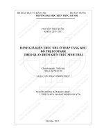 Đánh giá kiến trúc nhà ở thấp tầng khu đô thị ecopark theo quan điểm kiến trúc sinh thái (bản tóm tắt)