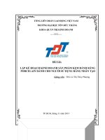 lập kế hoạch kinh doanh sản phẩm kem đánh răng porcelain dành cho người sử dụng răng nhân tạo 