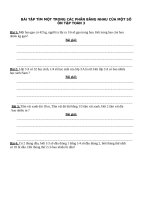 Bài tập tìm một trong các phần bằng nhau  TOÁN 3