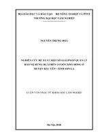 Nghiên cứu đề xuất một số giải pháp quản lý bảo vệ rừng dựa trên cơ sở cộng đồng ở huyện bắc yên   tỉnh sơn la 