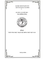 phân tích thực trạng hệ thống thuế việt nam 