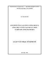 Giải pháp nâng cao chất lượng dịch vụ công trực tuyến tại chi cục thuế thị xã bỉm sơn, tỉnh thanh hóa 