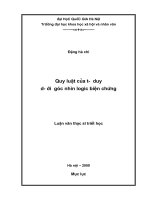 Quy luật của tư duy dưới góc nhìn logic biện chứng (tt) 