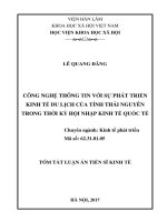 Công nghệ thông tin với sự phát triển kinh tế du lịch của tỉnh thái nguyên trong thời kỳ hội nhập kinh tế quốc tế tt
