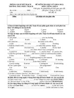 đề kiểm tra học kì 1 môn tiếng anh lớp 8 