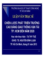 Chiến lược phát triển trường cao đẳng giao thông vận tải thành phố hồ chí minh đến năm 2020 ppt 