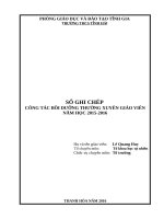 sổ ghi chép bồi dưỡng thường xuyên của giáo viên cấp thcs