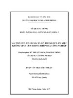 Vai trò của hệ giằng, xà gồ trong sự làm việc không gian của khung thép nhà công nghiệp 