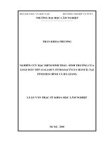 Nghiên cứu đặc điểm sinh thái sinh trưởng của loài mây nếp (calamus tetradactylus hance) tại tỉnh hòa bình và hà giang 