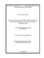Thực trạng và giải pháp phát triển hợp tác xã nông nghiệp trên địa bàn huyện gia bình tỉnh bắc ninh 