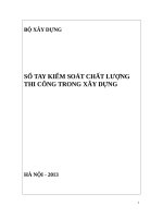 SỔ TAY KIỂM SOÁT CHẤT LƯỢNG THI CÔNG TRONG XÂY DỰNG