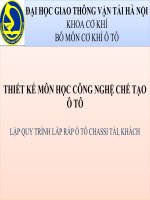 lập quy trình lắp ráp ô tô chassi tải, khách 