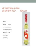 máy thiết bị trong quy trình sản xuất nước táo ép đóng chai 