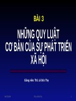 BÀI GIẢNG ĐIỆN TỬ MÔN CHÍNH TRỊ HỆ CAO ĐẢNG NGHỀ BÀI 3: NHỮNG QUY LUẬT CƠ BẢN CỦA SỰ PHÁT TRIỂN XÃ HỘI