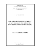 Công nghệ thông tin với sự phát triển kinh tế du lịch của tỉnh thái nguyên trong thời kỳ hội nhập kinh tế quốc tế