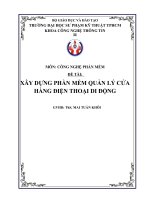 xây dựng phần mềm quản lý cửa hàng điện thoại di động 