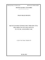 Một số giải pháp góp phần phát triển bền vững hoạt động sản xuất rau sạch tại xã vân nội   huyện đông anh 