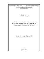 Nghiên cứu hiệu quả kinh tế chăn nuôi lợn ở huyện chương mỹ, thành phố hà nội 