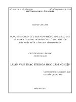 Bước đầu nghiên cứu khả năng phòng hộ cải tạo đất và nước của rừng tràm ở vùng lũ khu bảo tồn đất ngập nước láng sen tỉnh long an 