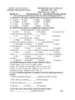 đề kiểm tra học kì 1 môn tiếng anh lớp 7 
