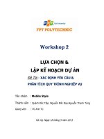 xác định yêu cầu  phân tích quy trình nghiệp vụ 
