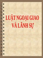 LUẬT NGOẠI GIAO và LÃNH sự 