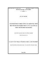 Giải pháp hoàn thiện công tác kiểm tra thuế đối với doanh nghiệp nhỏ và vừa tại các chi cục thuế thành phố thanh hóa 