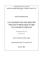 Các giải pháp tăng thu nhập cho nông dân ở trung quốc từ khi cải cách mở của đến nay 