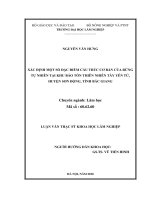 Xác định đặc điểm một số cấu trúc cơ bản của rừng tự nhiên tại khu bảo tồn thiên nhiên tây yên tử, huyện sơn động, tỉnh bắc giang 