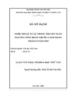 Nghệ thuật tự sự trong truyện ngắn nguyễn công hoan trước cách mạng tháng 8 năm 1945 (tt) 
