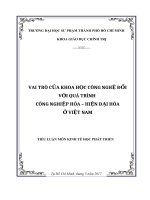 Vai trò của khoa học công nghệ đối với quá trình công nghiệp hóa  hiện đại hóa ở việt nam 