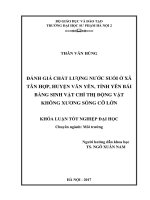 Đánh giá chất lượng nước suối ở xã tân hợp, huyện văn yên, tỉnh yên bái bằng sinh vật chỉ thị động vật không xương sống cỡ lớn