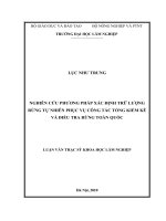 Nghiên cứu phương pháp xác định trữ lượng rừng tự nhiên phục vụ công tác tổng kiểm kê và điều tra rừng toàn quốc 