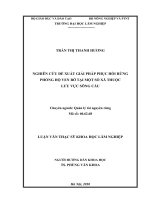 Nghiên cứu đề xuất giải pháp phục hồi rừng phòng hộ ven bờ tại một số xã thuộc lưu vực sông cầu 