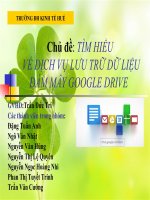 tìm hiểu vể dịch vụ lưu trữ dữ liệu đám mây google drive 