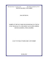 Nghiên cứu đề xuất một số giải pháp quản lý rừng có sự tham gia của cộng đồng tại xã liêng srônh, huyện đam rông, tỉnh lâm đồng 