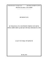 Sự tham gia của người dân trong xây dựng nông thôn mới tại huyện mỹ hào tỉnh hưng yên 