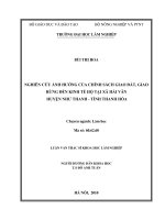 Nghiên cứu ảnh hưởng của chính sách giao đất, giao rừng đến kinh tế hộ tại xã hải vân huyện như thanh   tỉnh thanh hóa 