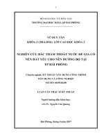 Nghiên cứu bấc thấm thoát nước để gia cố nền đất yếu cho nền đường bộ tại thành phố hải phòng   