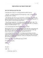 BÀI TẬP THUẾ THU NHẬP DOANH NGHIỆP CÓ ĐÁP ÁN  ÔN THI CÔNG CHỨC THUẾ 2016